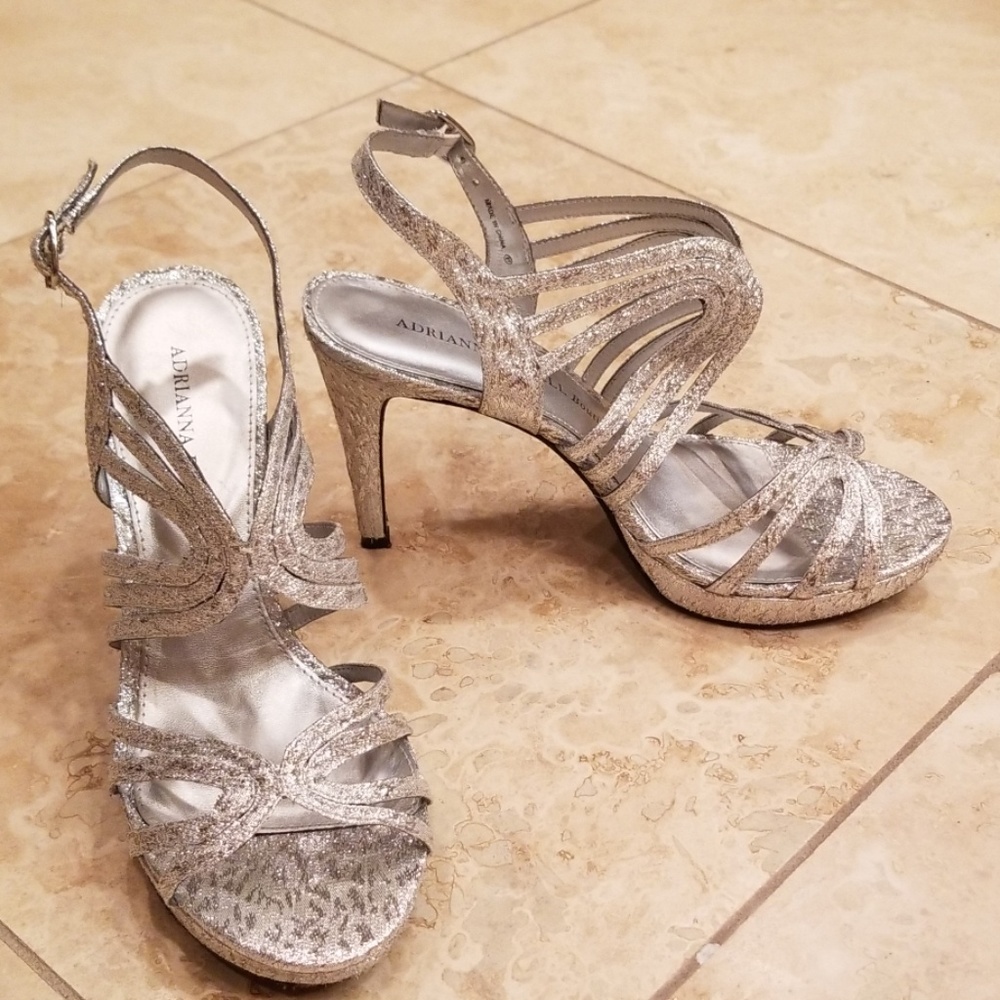 Adrianna Papell Silver dress heels